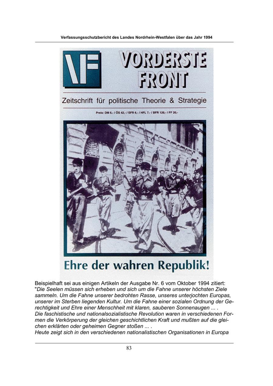 Seite 83 des Verfassungsschutzbericht 1994 Nordrhein-Westfalen
