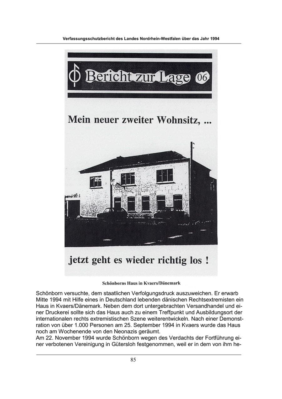 Seite 85 des Verfassungsschutzbericht 1994 Nordrhein-Westfalen