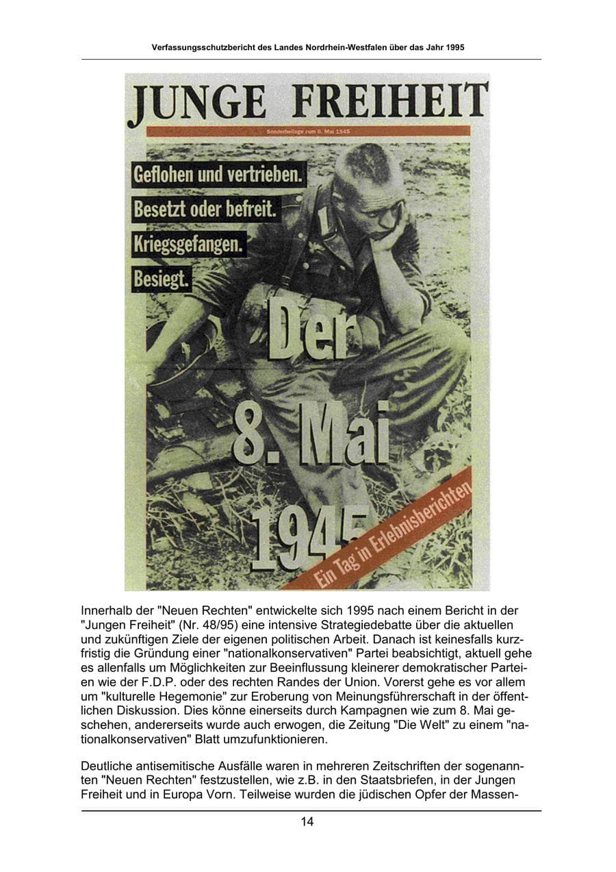 Seite 14 des Verfassungsschutzbericht 1995 Nordrhein-Westfalen