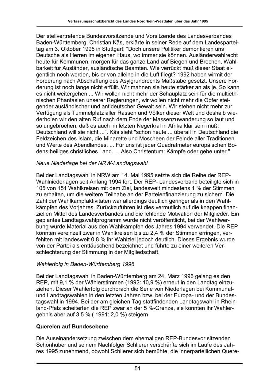 Seite 51 des Verfassungsschutzbericht 1995 Nordrhein-Westfalen