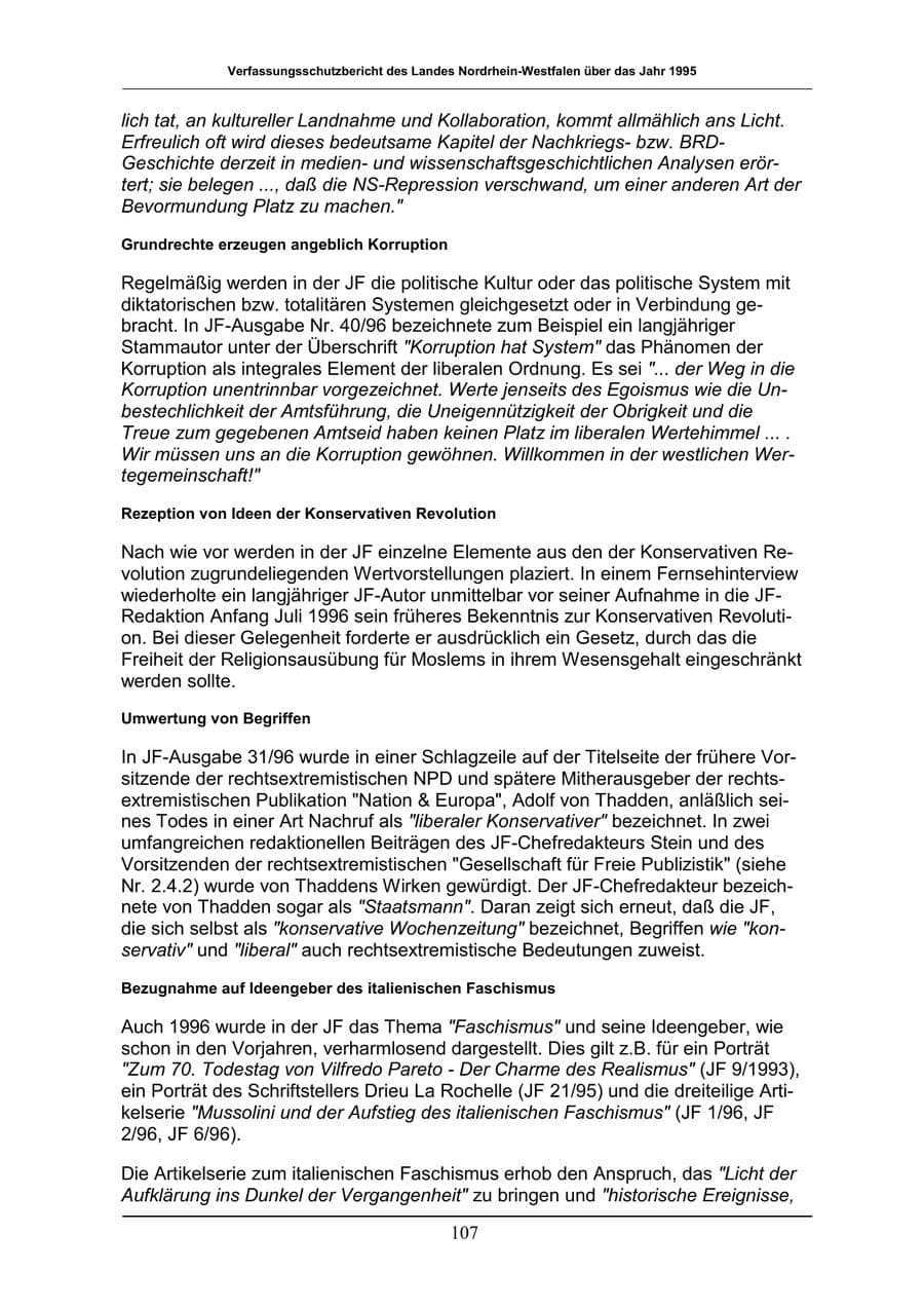 Seite 107 des Verfassungsschutzbericht 1996 Nordrhein-Westfalen