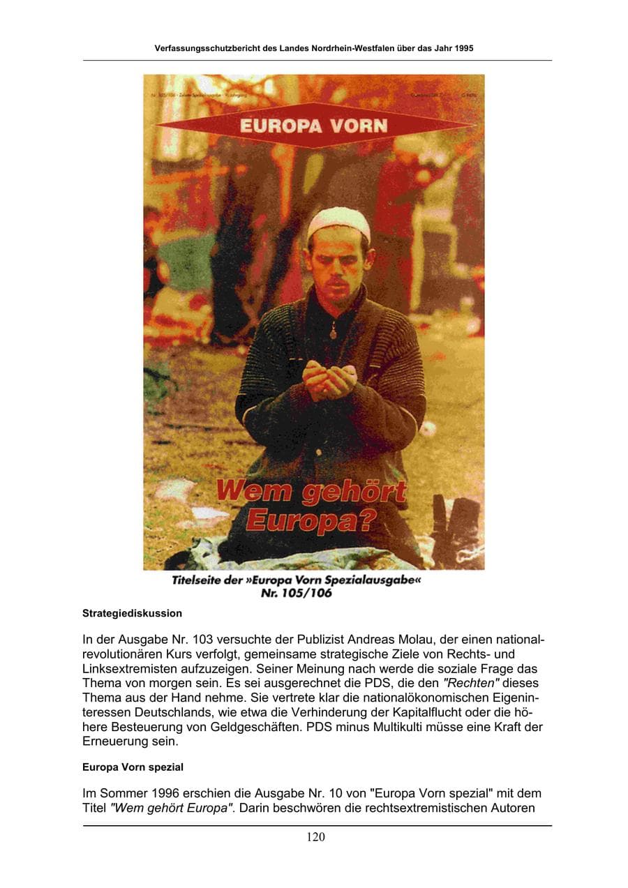 Seite 120 des Verfassungsschutzbericht 1996 Nordrhein-Westfalen