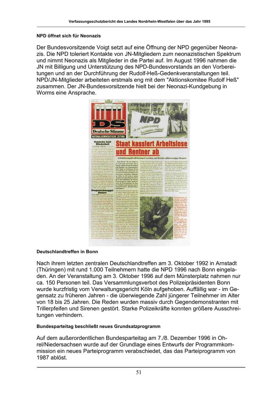 Seite 51 des Verfassungsschutzbericht 1996 Nordrhein-Westfalen