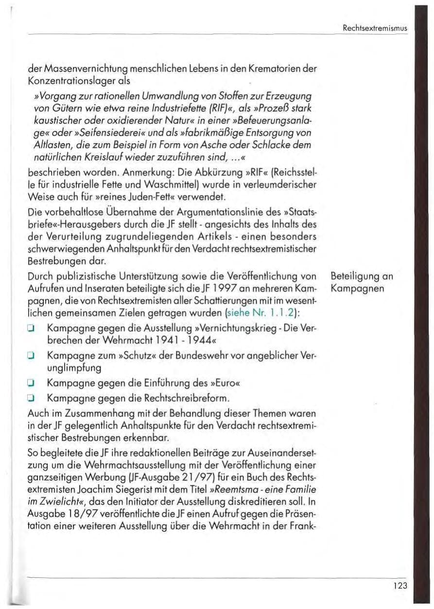Seite 125 des Verfassungsschutzbericht 1997 Nordrhein-Westfalen