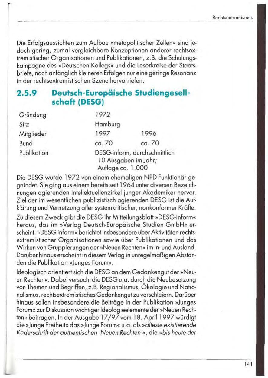 Seite 143 des Verfassungsschutzbericht 1997 Nordrhein-Westfalen