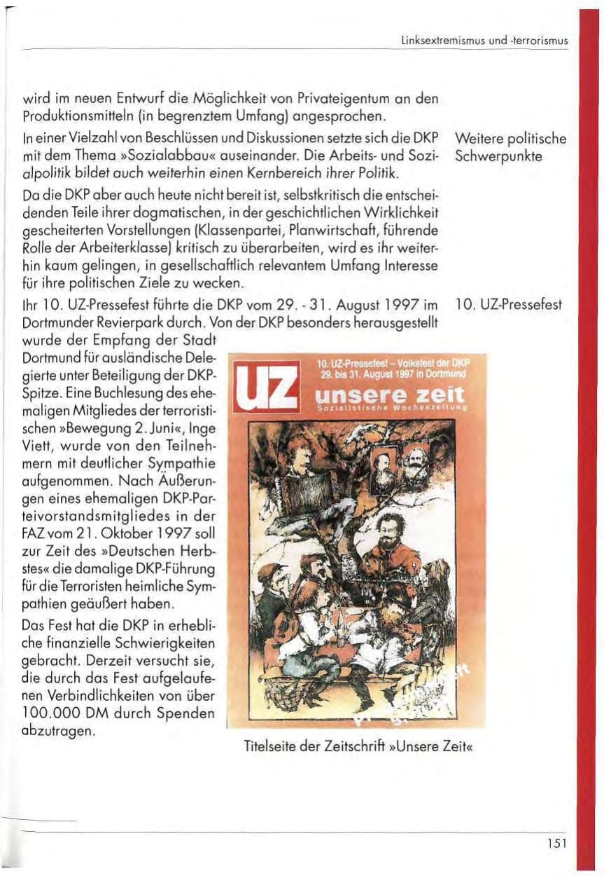 Seite 153 des Verfassungsschutzbericht 1997 Nordrhein-Westfalen
