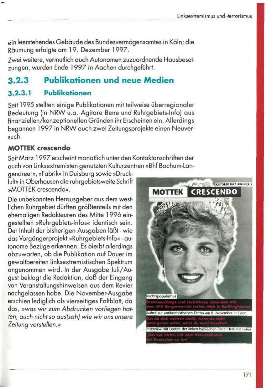 Seite 173 des Verfassungsschutzbericht 1997 Nordrhein-Westfalen