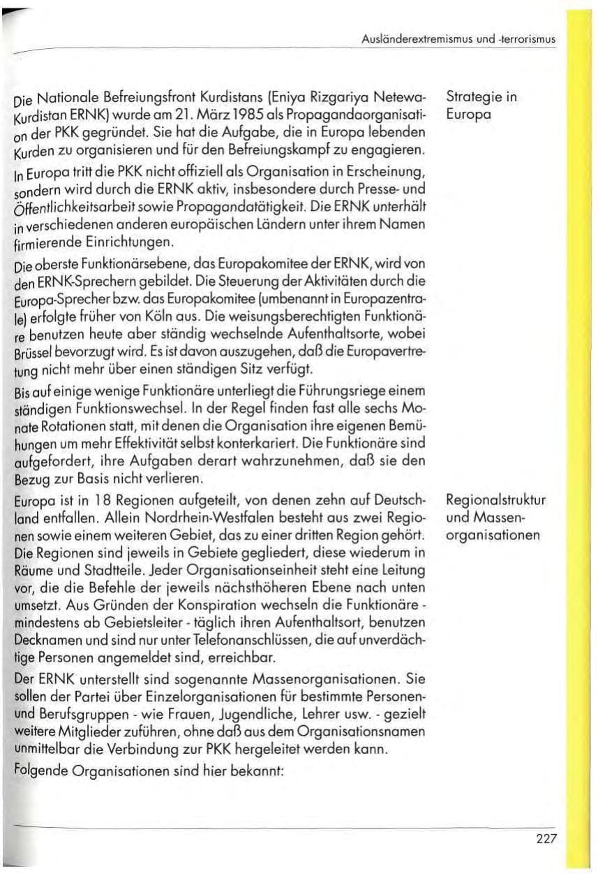 Seite 229 des Verfassungsschutzbericht 1997 Nordrhein-Westfalen