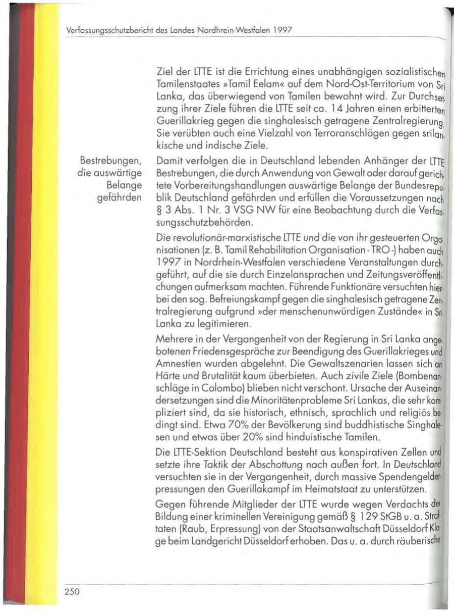 Seite 252 des Verfassungsschutzbericht 1997 Nordrhein-Westfalen