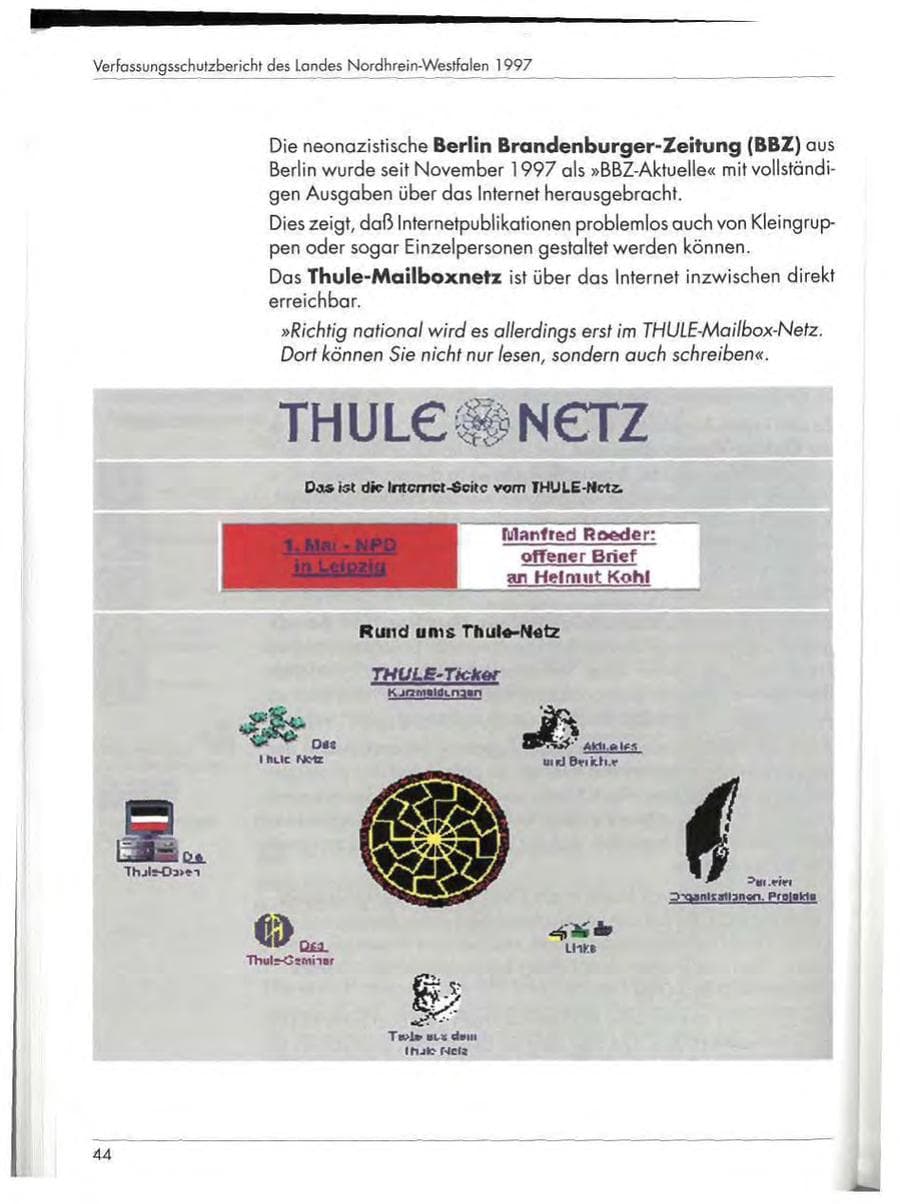 Seite 46 des Verfassungsschutzbericht 1997 Nordrhein-Westfalen