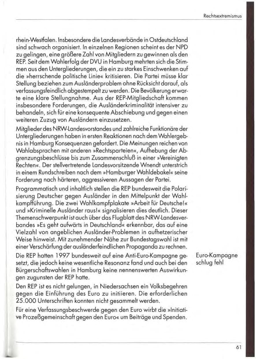 Seite 63 des Verfassungsschutzbericht 1997 Nordrhein-Westfalen