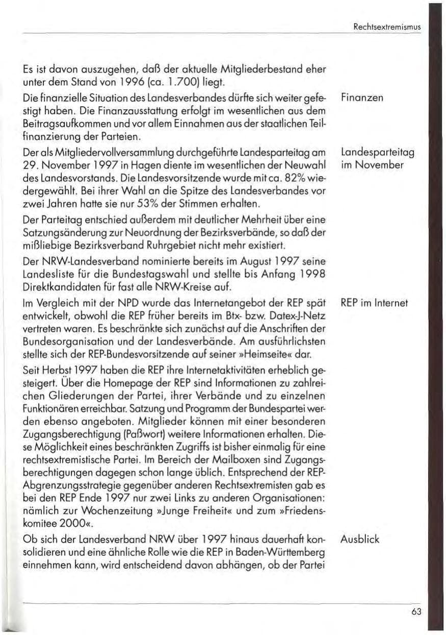 Seite 65 des Verfassungsschutzbericht 1997 Nordrhein-Westfalen