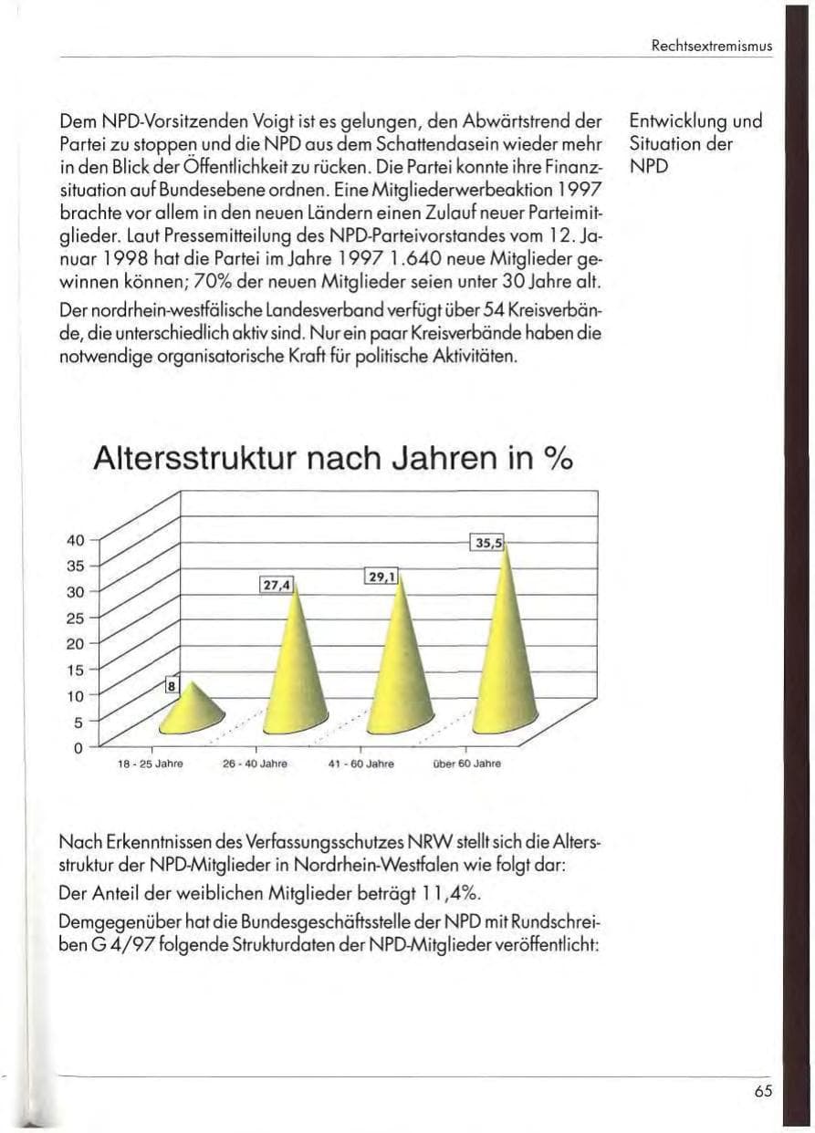 Seite 67 des Verfassungsschutzbericht 1997 Nordrhein-Westfalen
