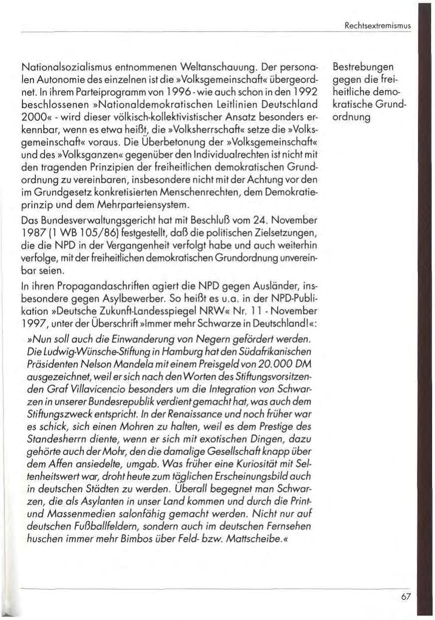 Seite 69 des Verfassungsschutzbericht 1997 Nordrhein-Westfalen
