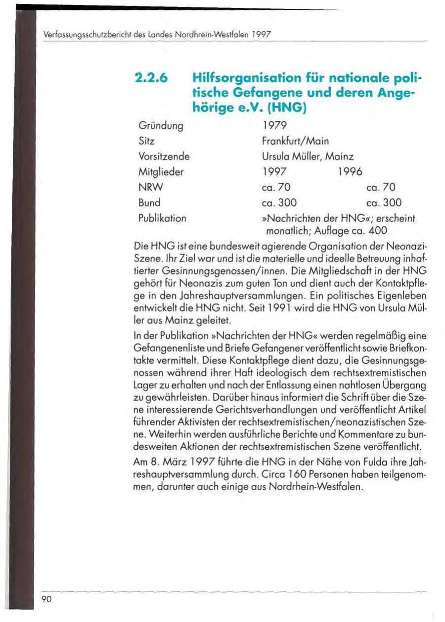 Seite 92 des Verfassungsschutzbericht 1997 Nordrhein-Westfalen
