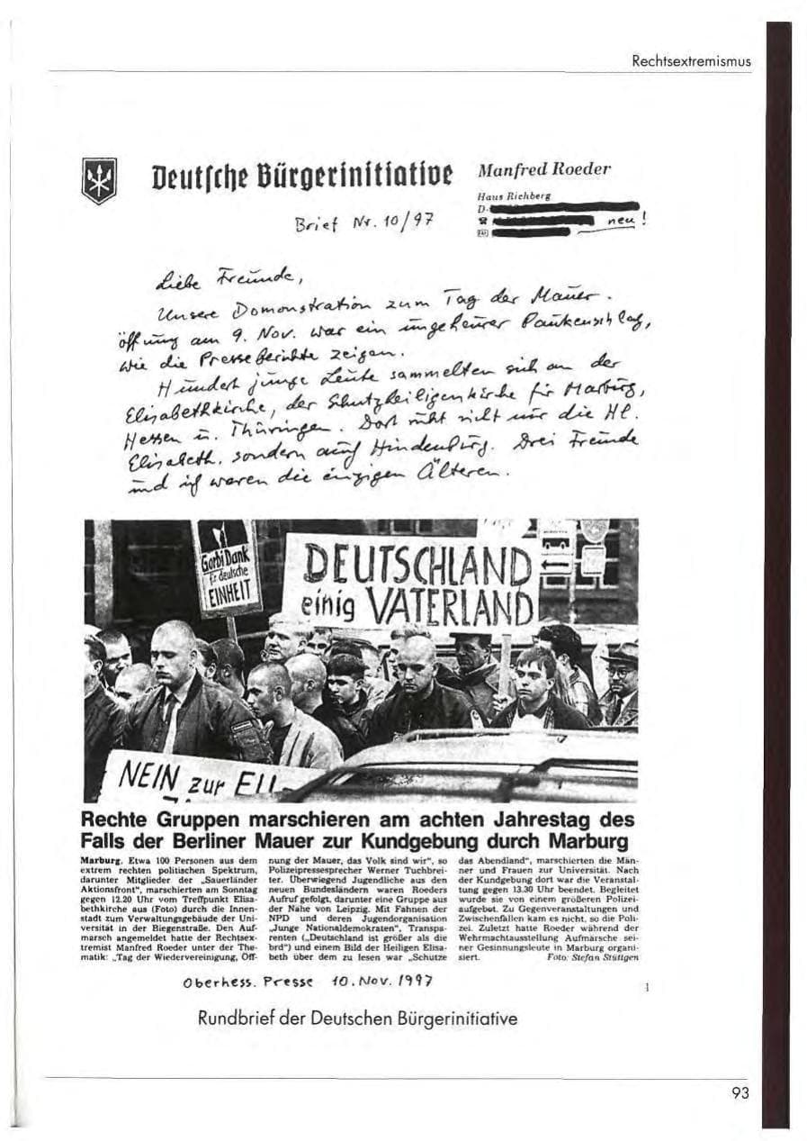 Seite 95 des Verfassungsschutzbericht 1997 Nordrhein-Westfalen