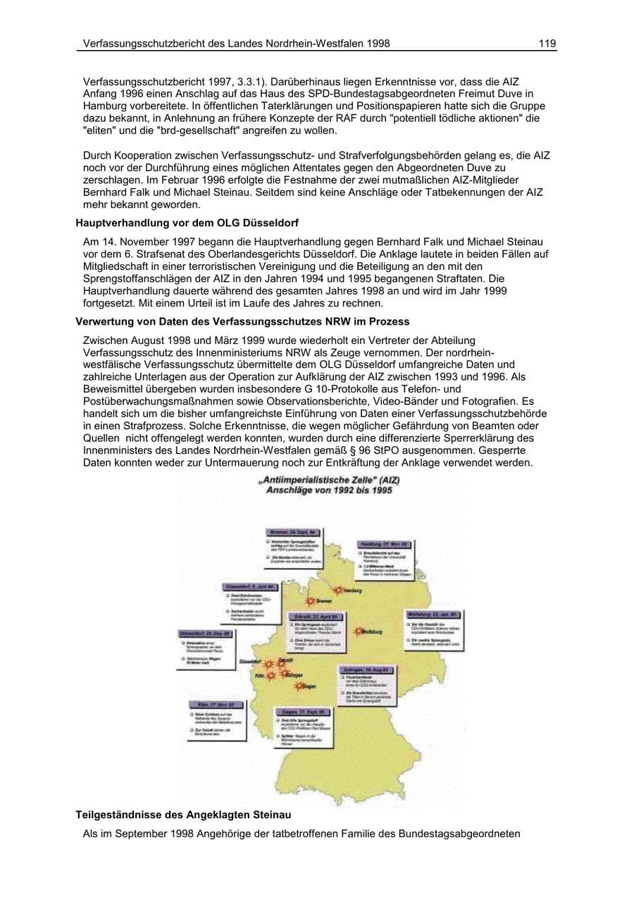 Seite 119 des Verfassungsschutzbericht 1998 Nordrhein-Westfalen