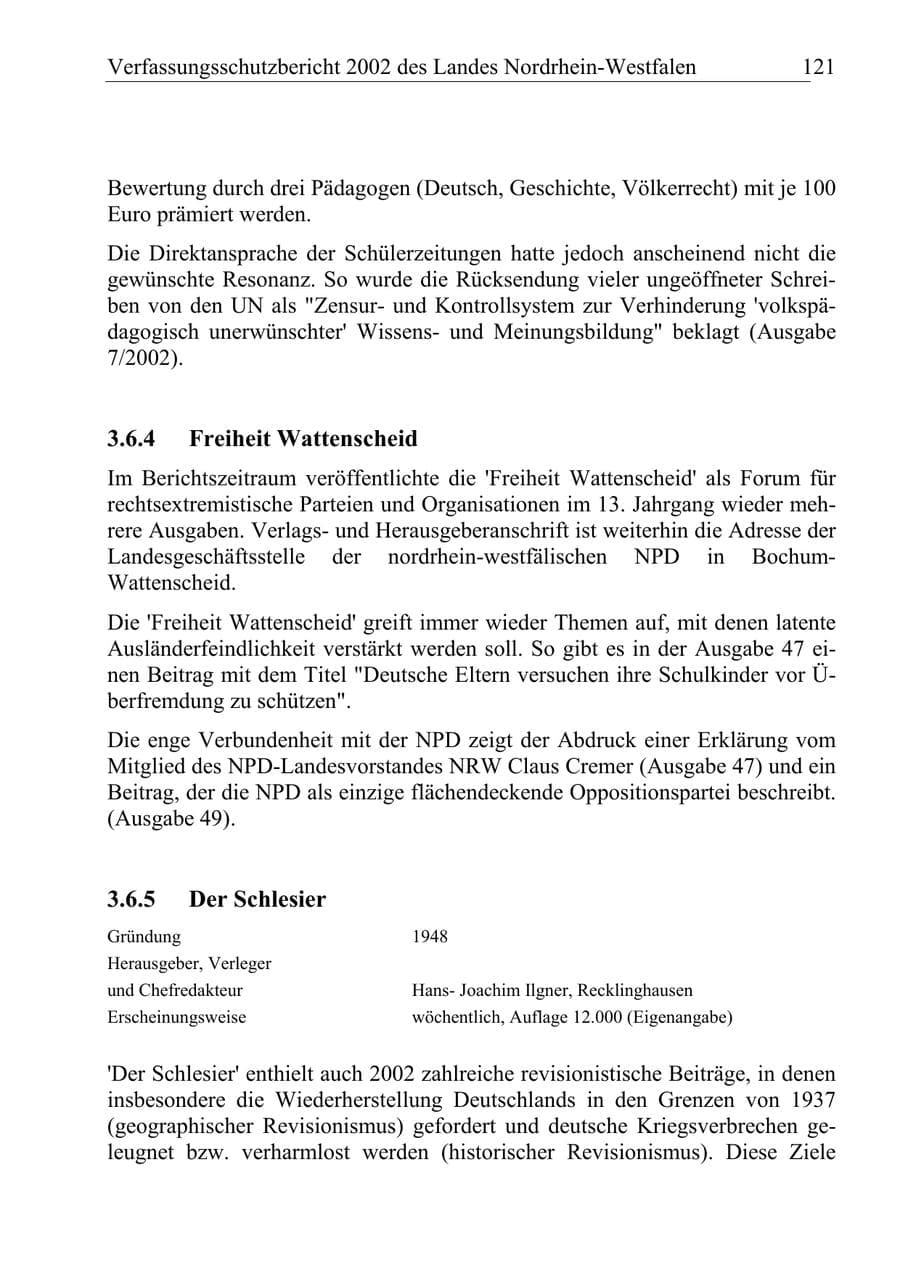 Seite 120 des Verfassungsschutzbericht 2002 Nordrhein-Westfalen