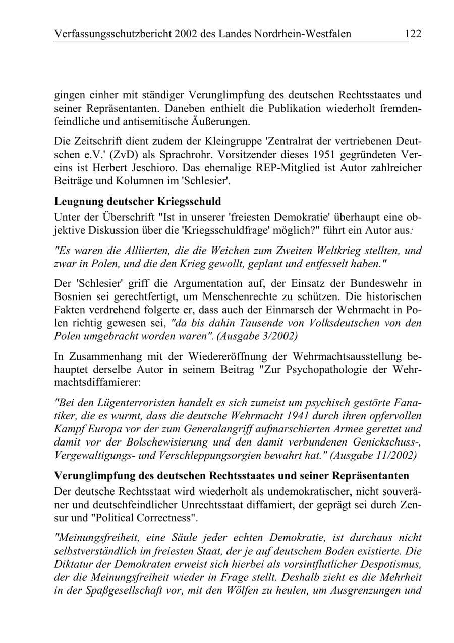 Seite 121 des Verfassungsschutzbericht 2002 Nordrhein-Westfalen