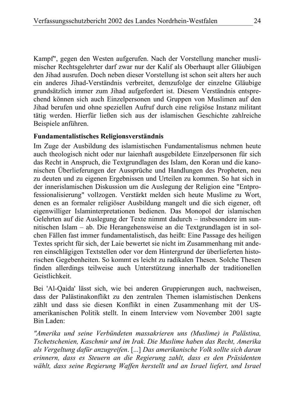 Seite 23 des Verfassungsschutzbericht 2002 Nordrhein-Westfalen