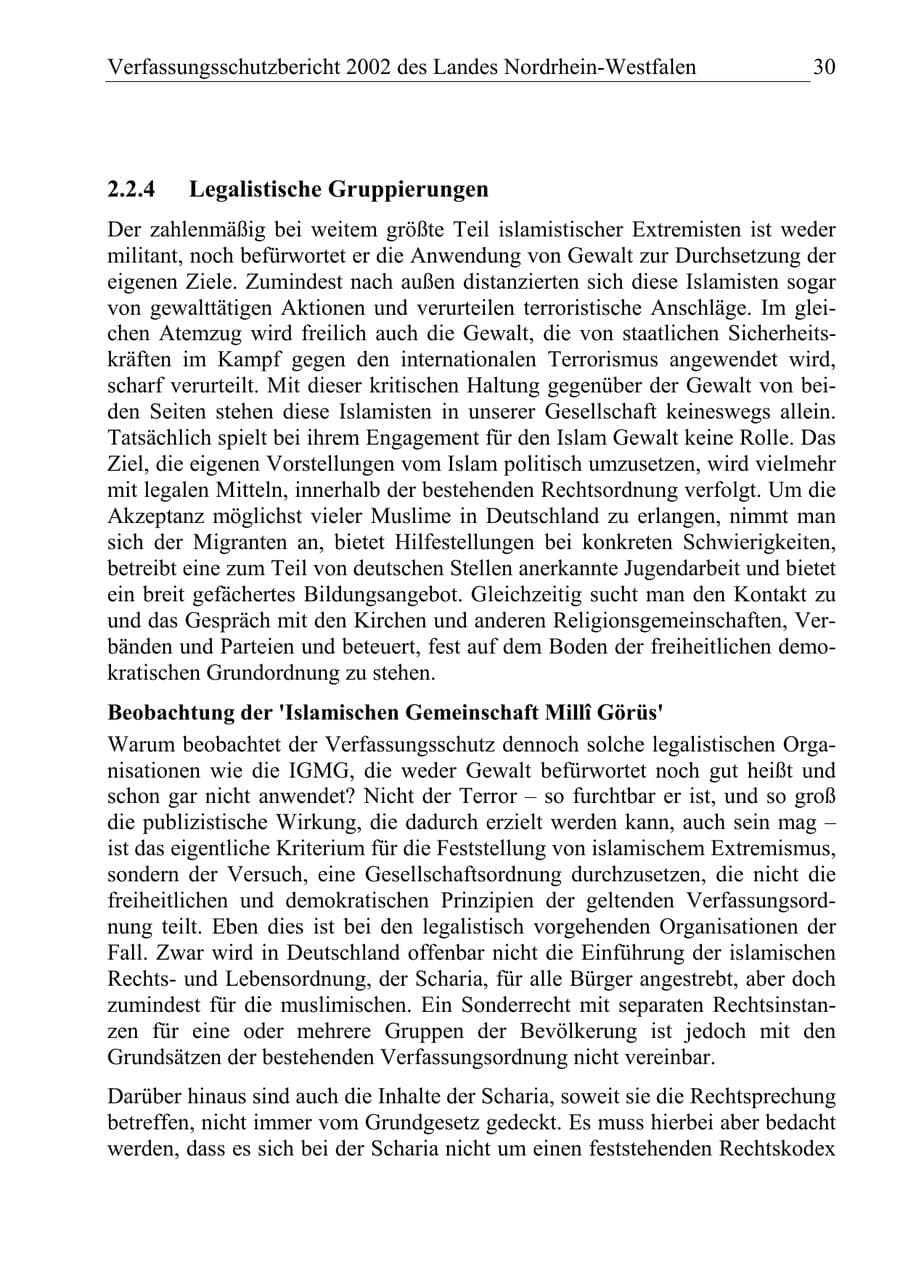 Seite 29 des Verfassungsschutzbericht 2002 Nordrhein-Westfalen