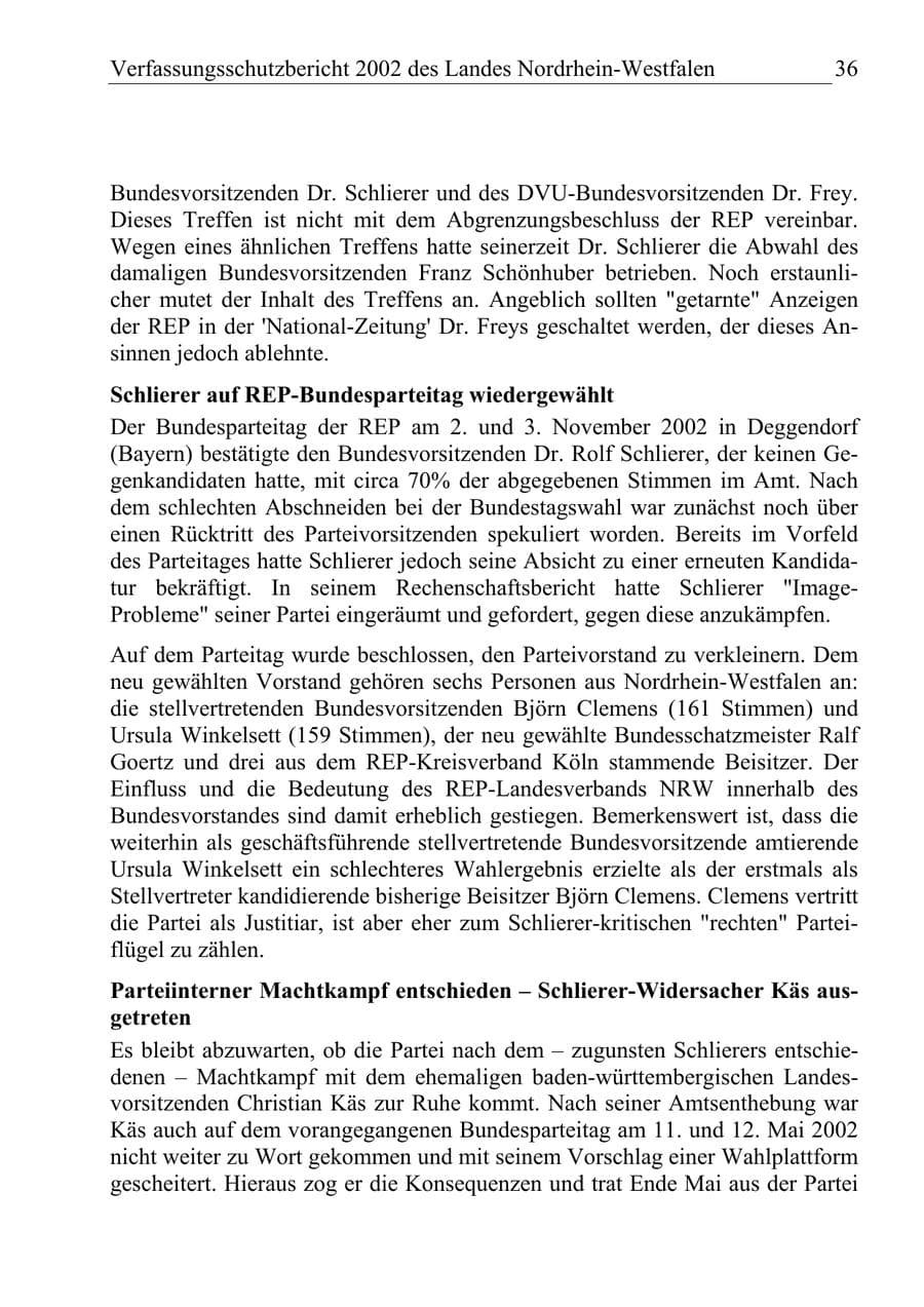 Seite 35 des Verfassungsschutzbericht 2002 Nordrhein-Westfalen