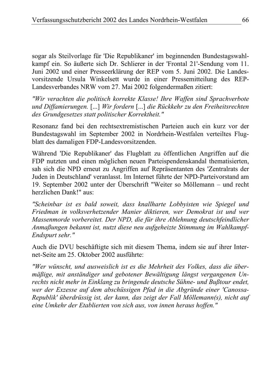 Seite 65 des Verfassungsschutzbericht 2002 Nordrhein-Westfalen