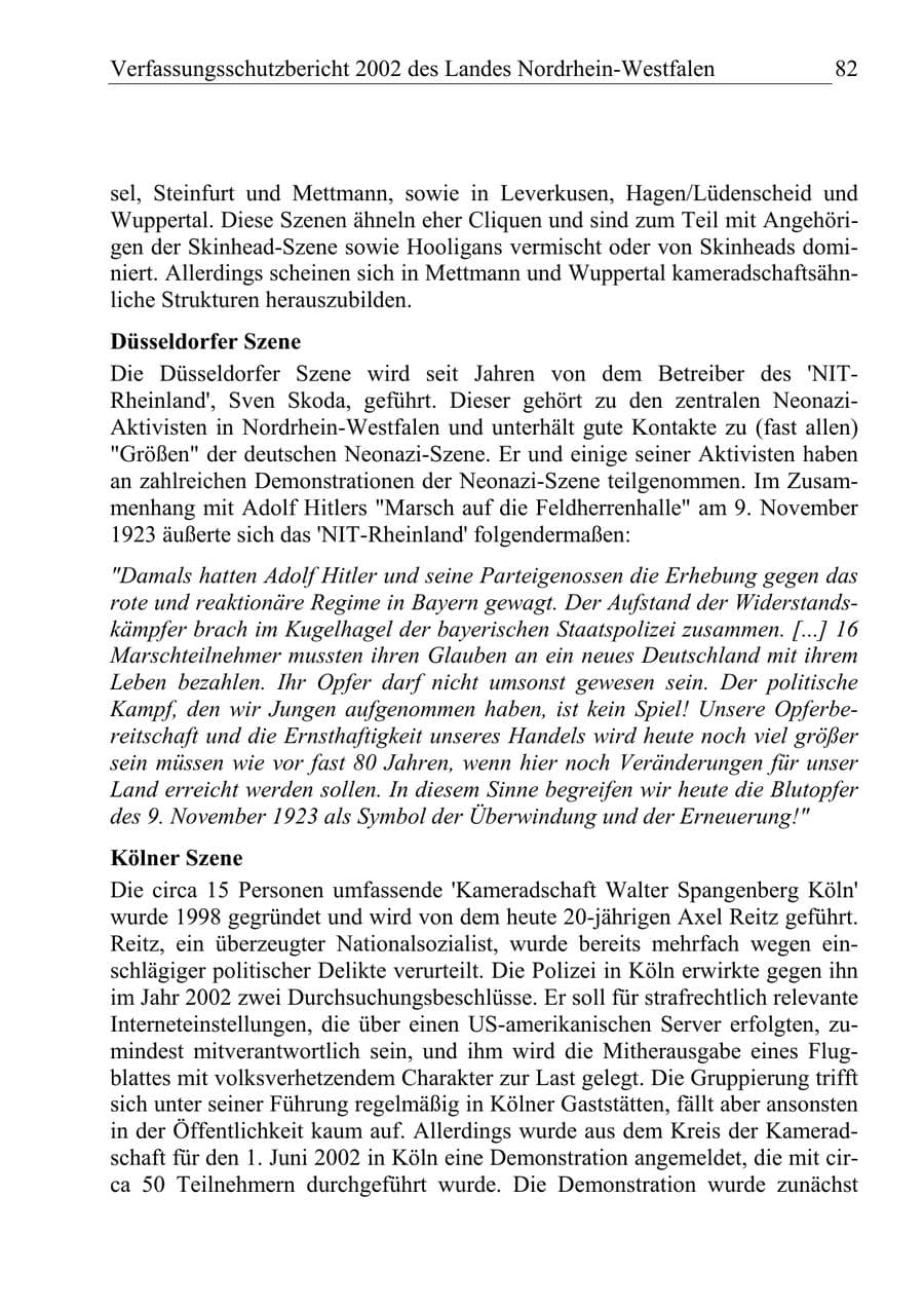 Seite 81 des Verfassungsschutzbericht 2002 Nordrhein-Westfalen