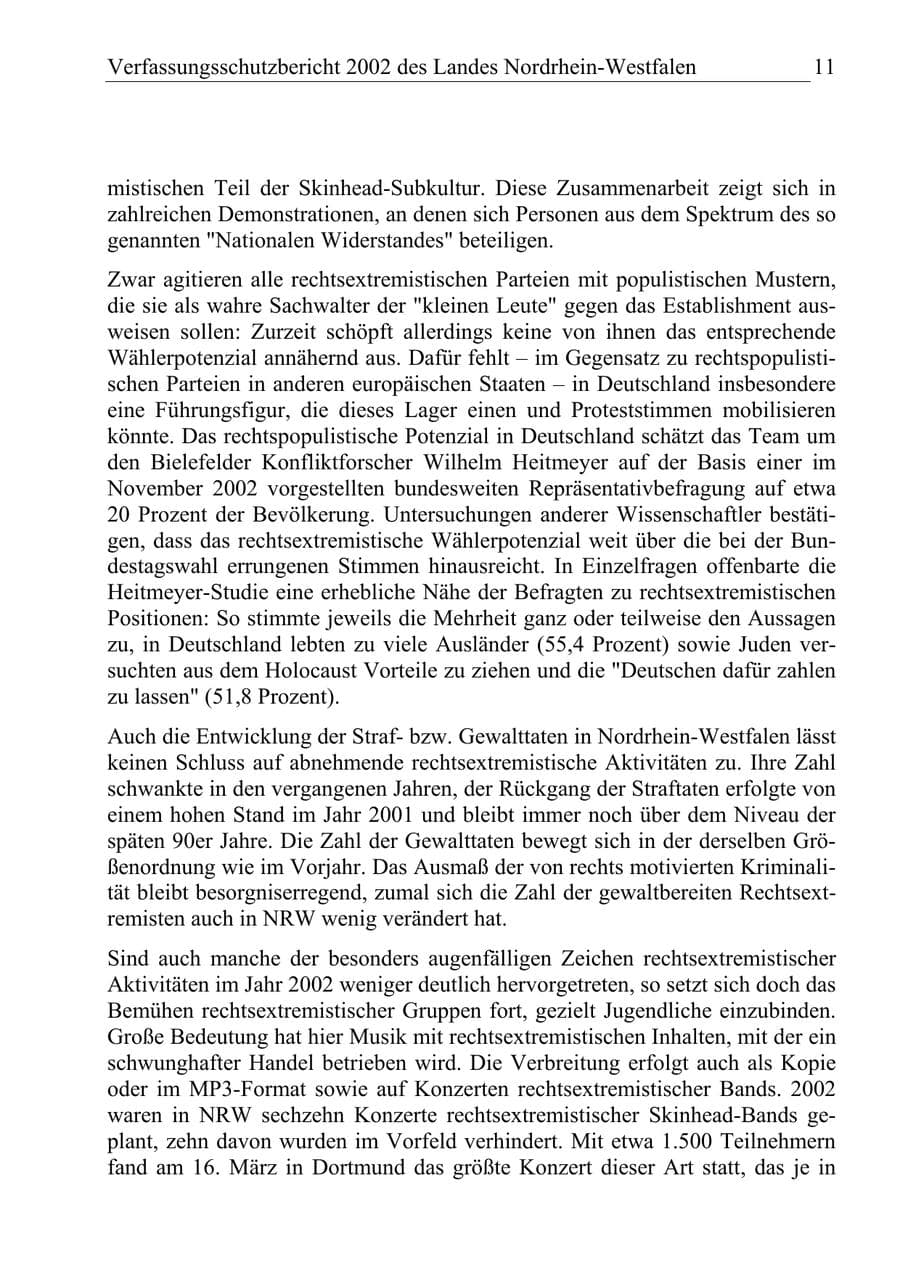 Seite 10 des Verfassungsschutzbericht 2002 Nordrhein-Westfalen