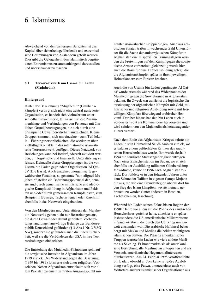 Seite 108 des Verfassungsschutzbericht 2003 Nordrhein-Westfalen