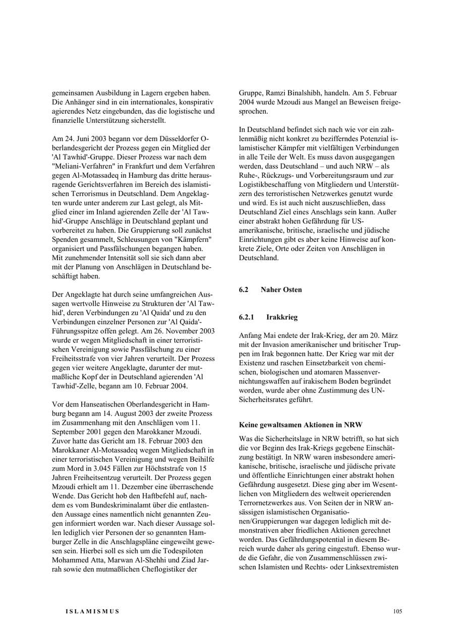 Seite 111 des Verfassungsschutzbericht 2003 Nordrhein-Westfalen