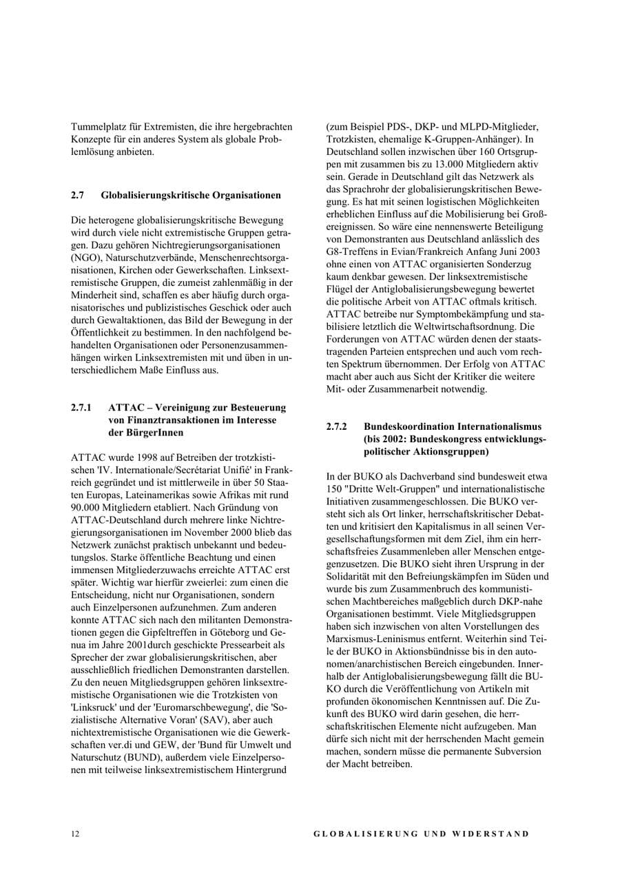Seite 18 des Verfassungsschutzbericht 2003 Nordrhein-Westfalen