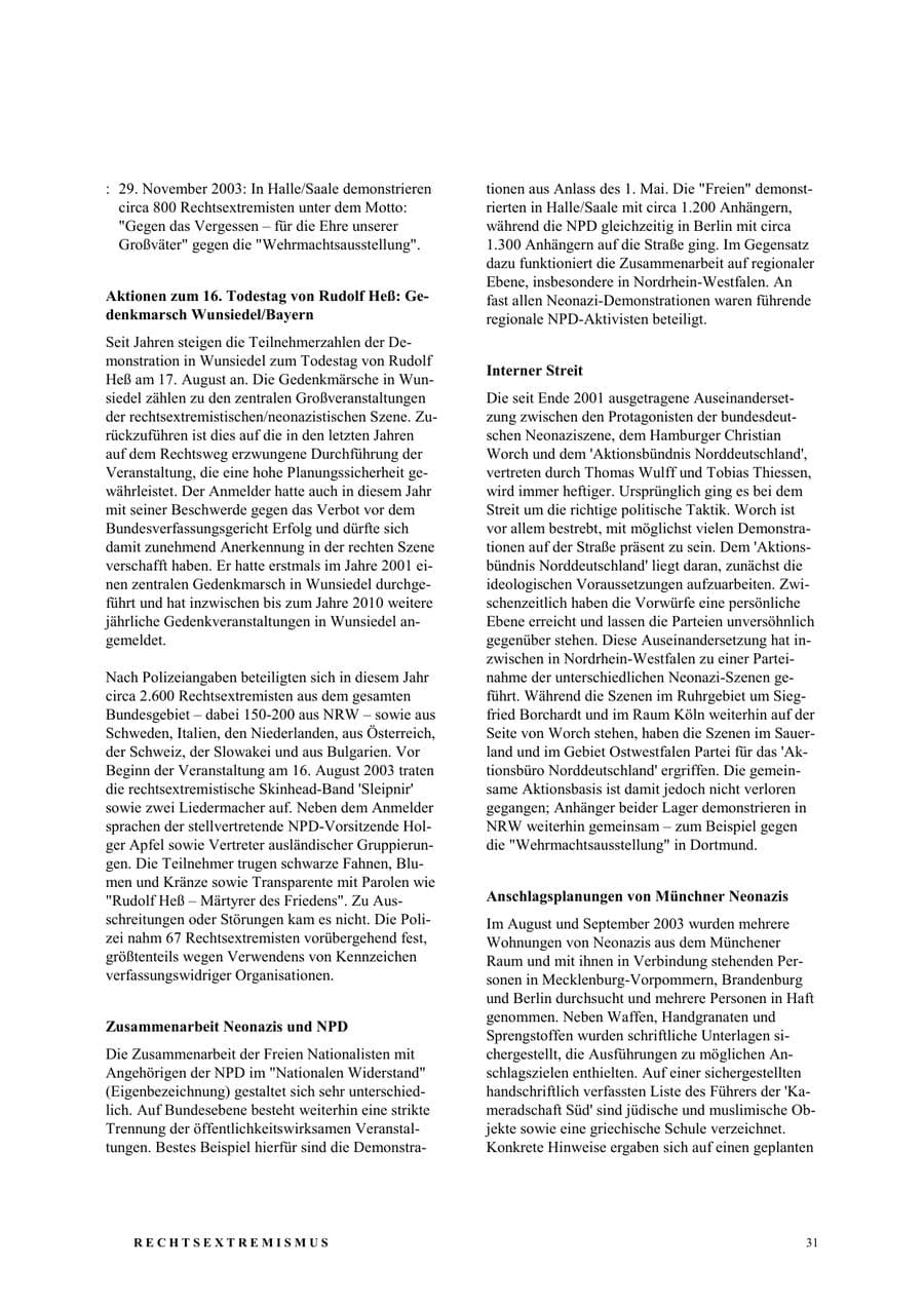 Seite 37 des Verfassungsschutzbericht 2003 Nordrhein-Westfalen