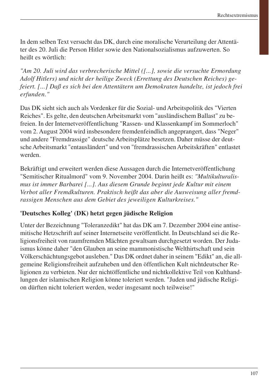 Seite 109 des Verfassungsschutzbericht 2004 Nordrhein-Westfalen