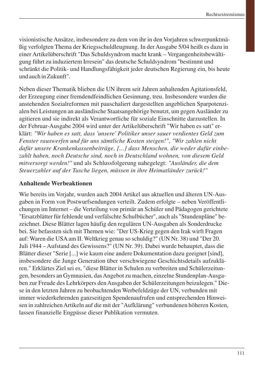 Seite 113 des Verfassungsschutzbericht 2004 Nordrhein-Westfalen