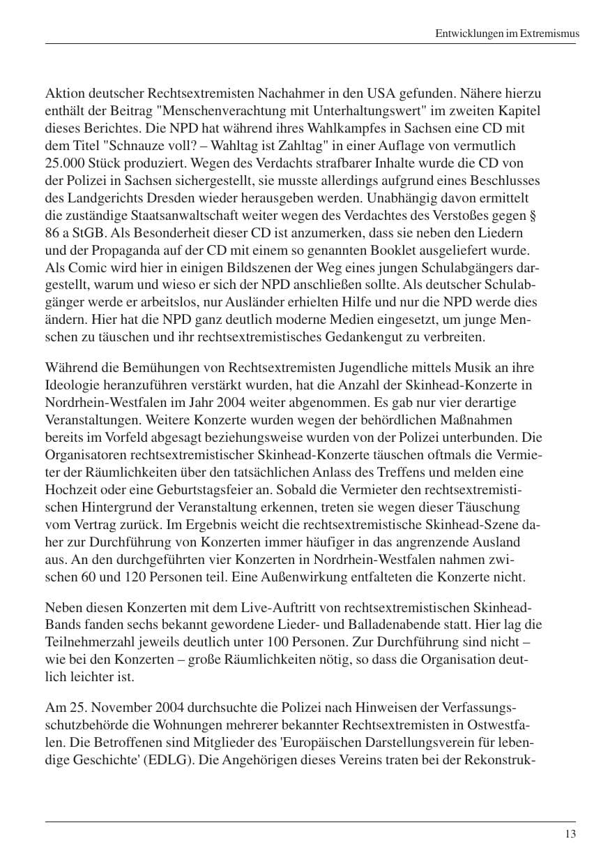 Seite 15 des Verfassungsschutzbericht 2004 Nordrhein-Westfalen