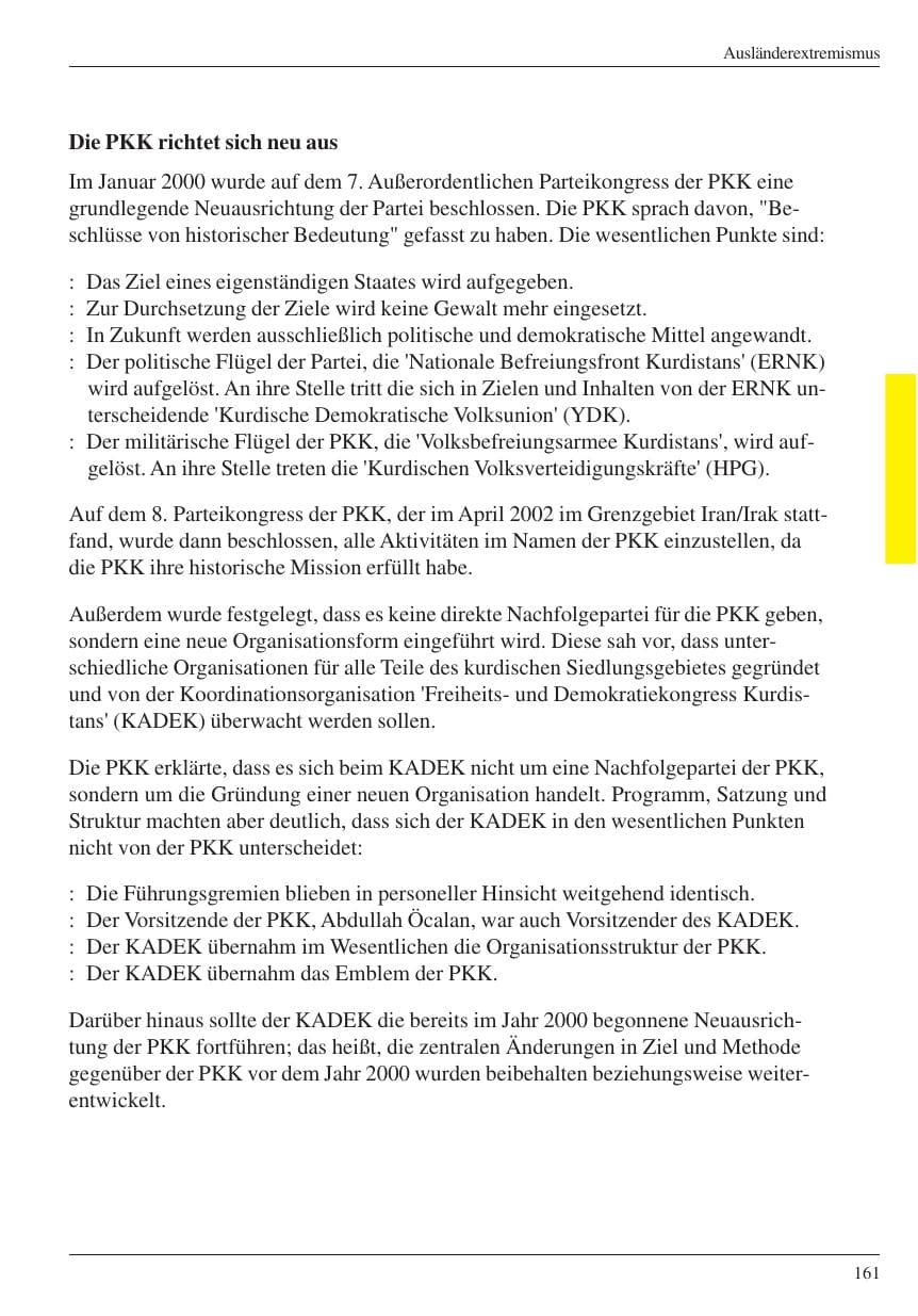 Seite 163 des Verfassungsschutzbericht 2004 Nordrhein-Westfalen