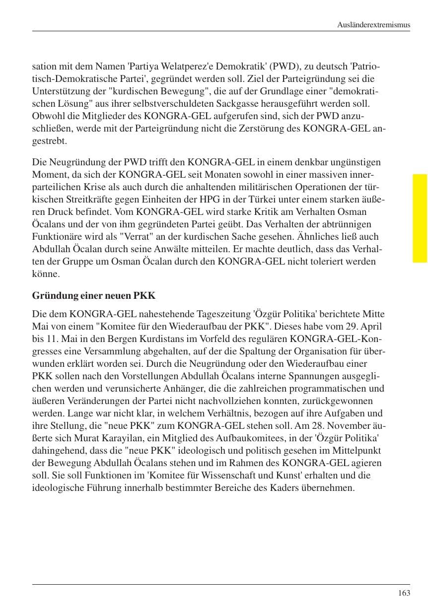 Seite 165 des Verfassungsschutzbericht 2004 Nordrhein-Westfalen