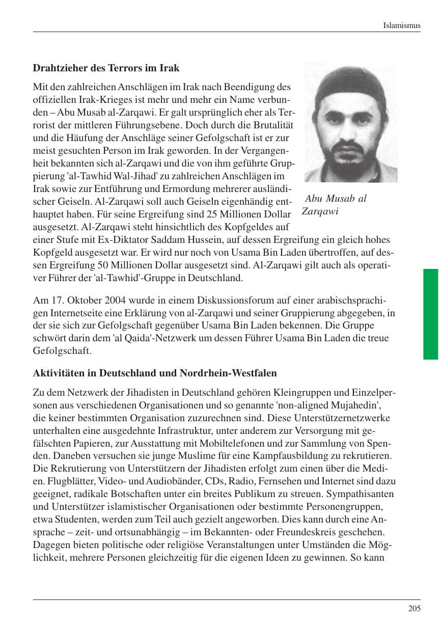 Seite 207 des Verfassungsschutzbericht 2004 Nordrhein-Westfalen