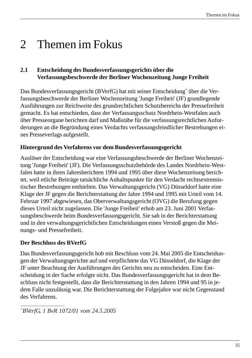 Seite 37 des Verfassungsschutzbericht 2004 Nordrhein-Westfalen