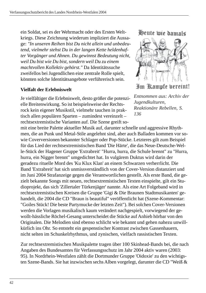 Seite 44 des Verfassungsschutzbericht 2004 Nordrhein-Westfalen