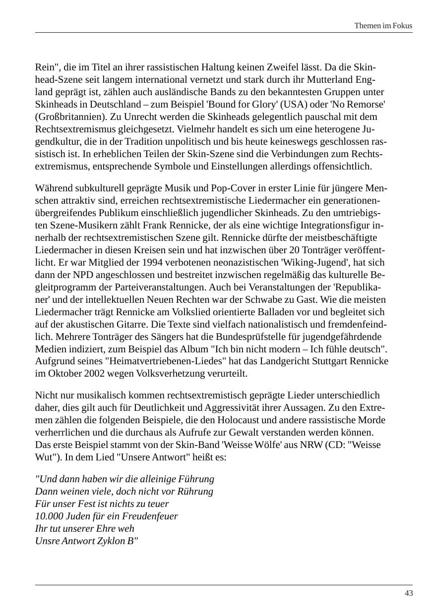 Seite 45 des Verfassungsschutzbericht 2004 Nordrhein-Westfalen