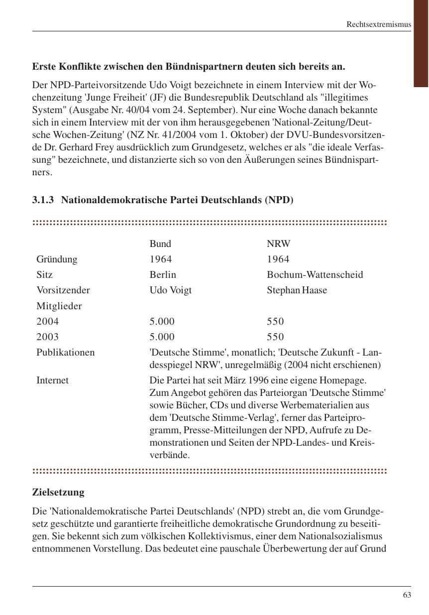 Seite 65 des Verfassungsschutzbericht 2004 Nordrhein-Westfalen