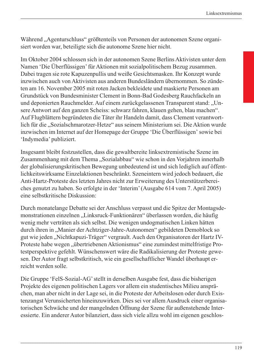 Seite 121 des Verfassungsschutzbericht 2005 Nordrhein-Westfalen