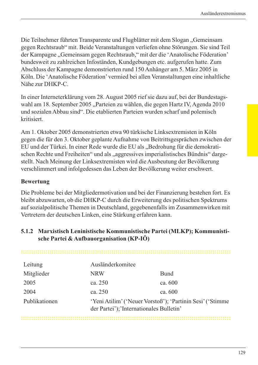 Seite 131 des Verfassungsschutzbericht 2005 Nordrhein-Westfalen