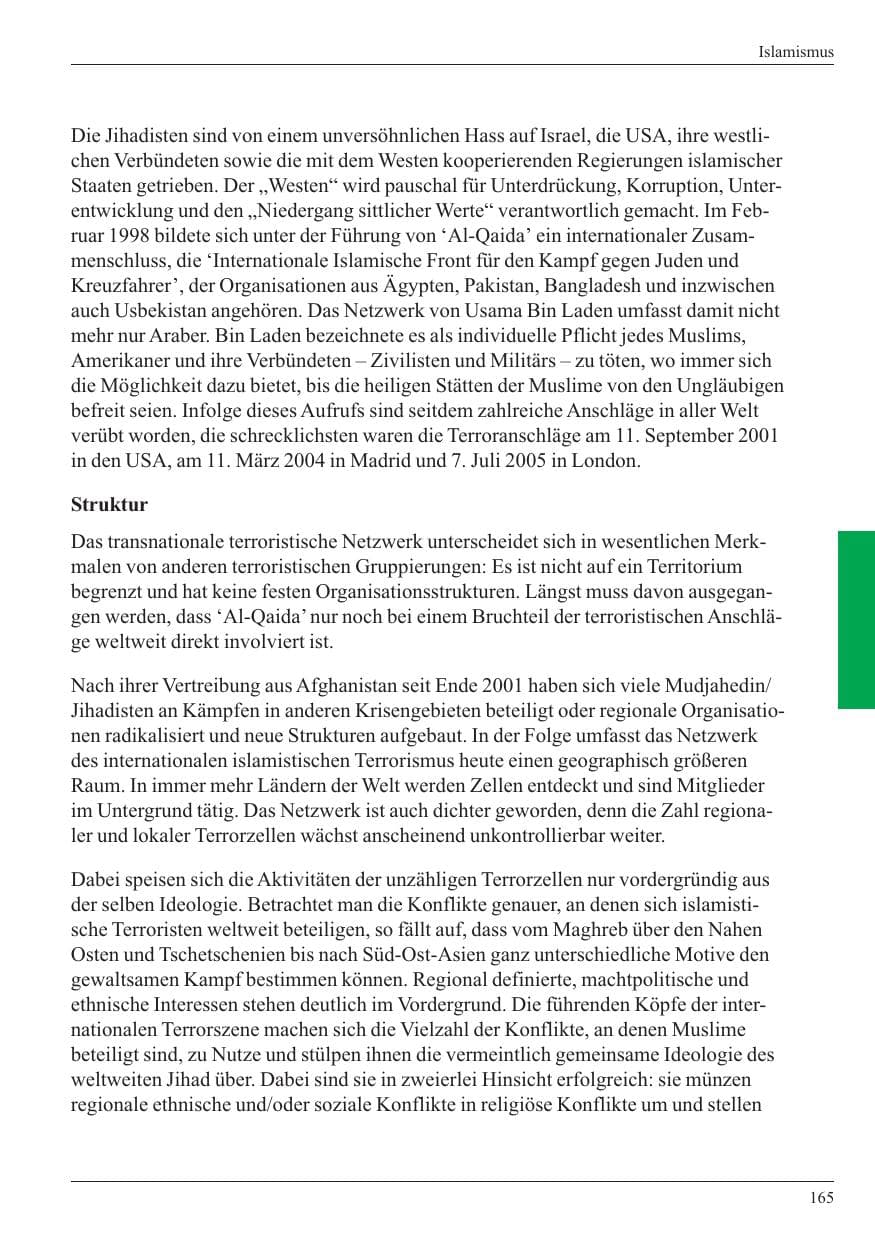 Seite 167 des Verfassungsschutzbericht 2005 Nordrhein-Westfalen