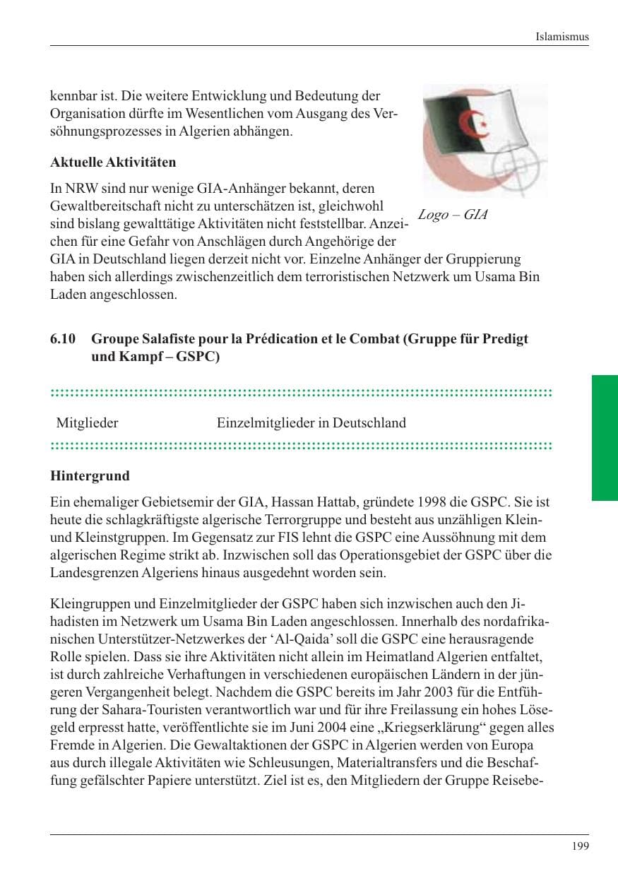 Seite 201 des Verfassungsschutzbericht 2005 Nordrhein-Westfalen