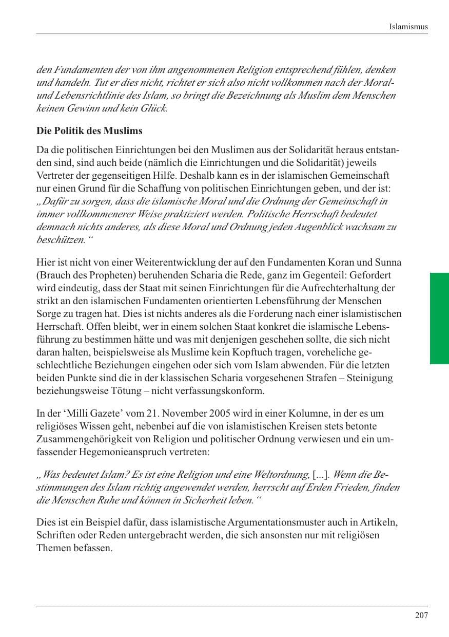 Seite 209 des Verfassungsschutzbericht 2005 Nordrhein-Westfalen