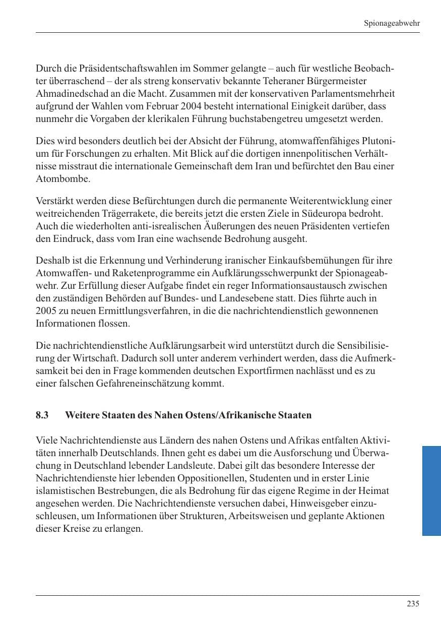 Seite 237 des Verfassungsschutzbericht 2005 Nordrhein-Westfalen
