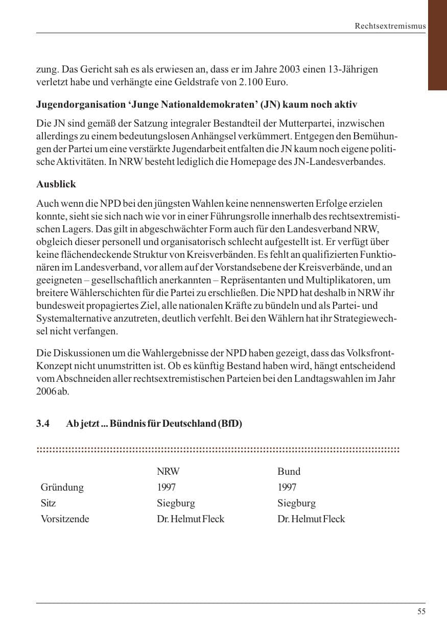 Seite 57 des Verfassungsschutzbericht 2005 Nordrhein-Westfalen